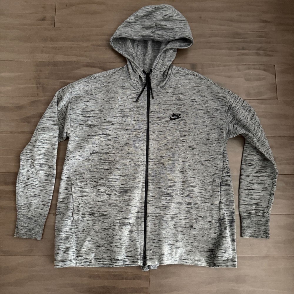 NIKE TECH WOMEN'S SPORTSWEAR KNIT JACKET GRAY SIZE LARGE